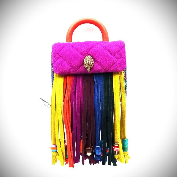 Kurt Geiger Handbags - KURT GEIGER LONDON Handle Micro Kensington Suede Fringe Crossbody Bag